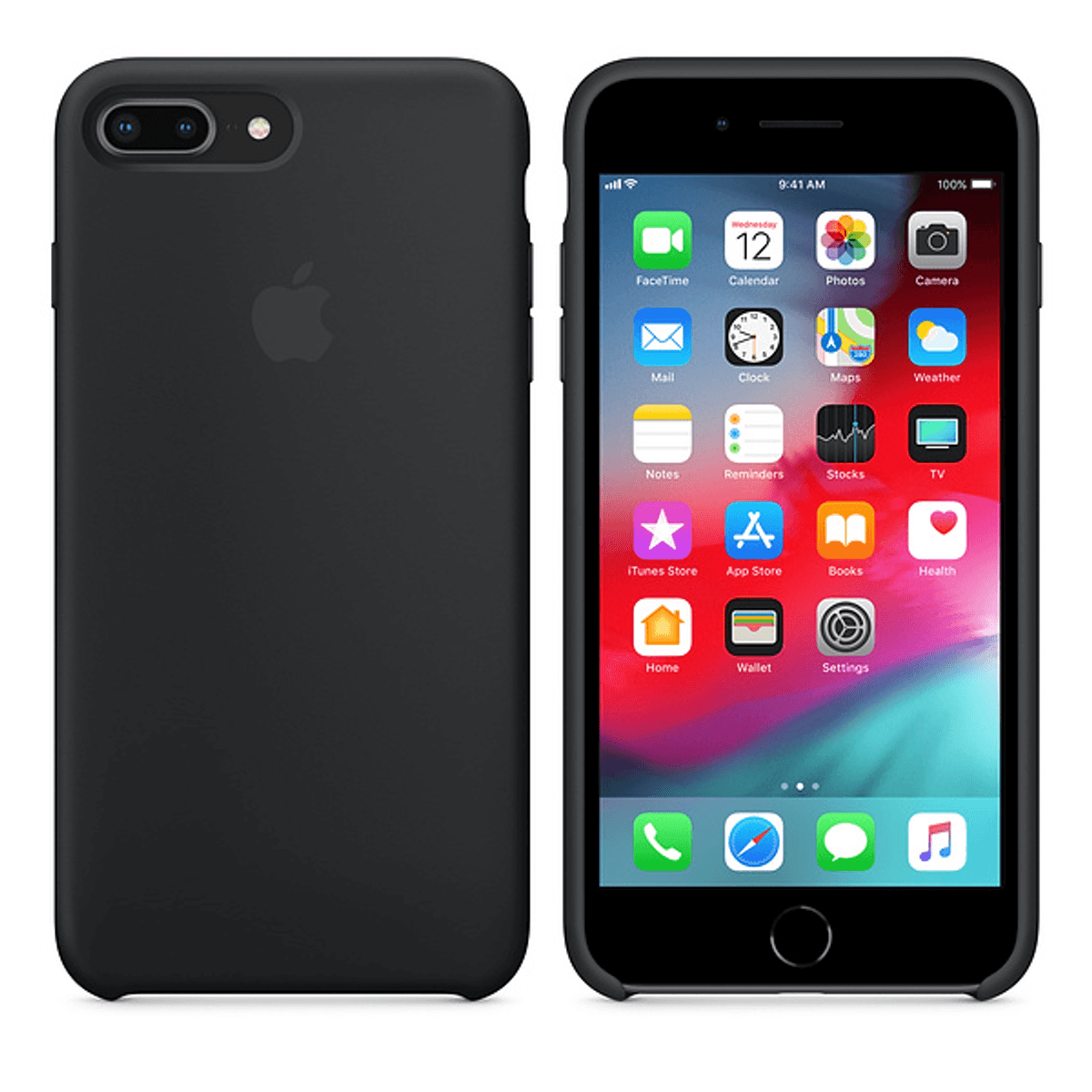 Capa iPhone 8 Plus / 7 Plus de Silicone Preta lojaione