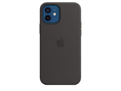Capa iPhone 12/12 Pro de silicone com logo em preto