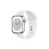 Apple-Watch-Series-8-GPS---Caixa-Prateada-de-aluminio-41mm---Pulseira-esportiva-Branca