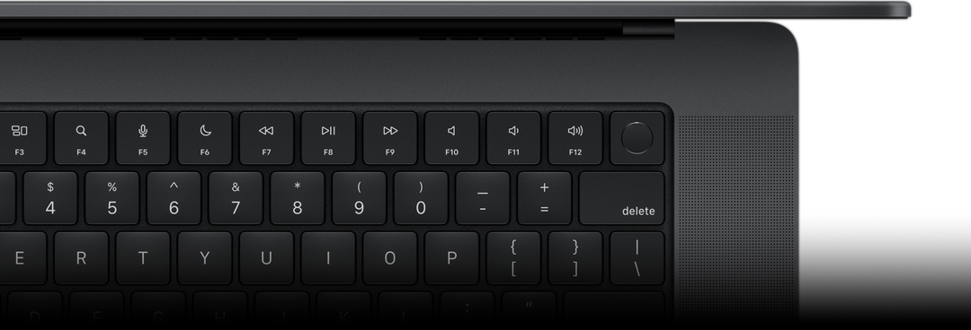 Imagem de cima do Magic Keyboard com Touch ID.